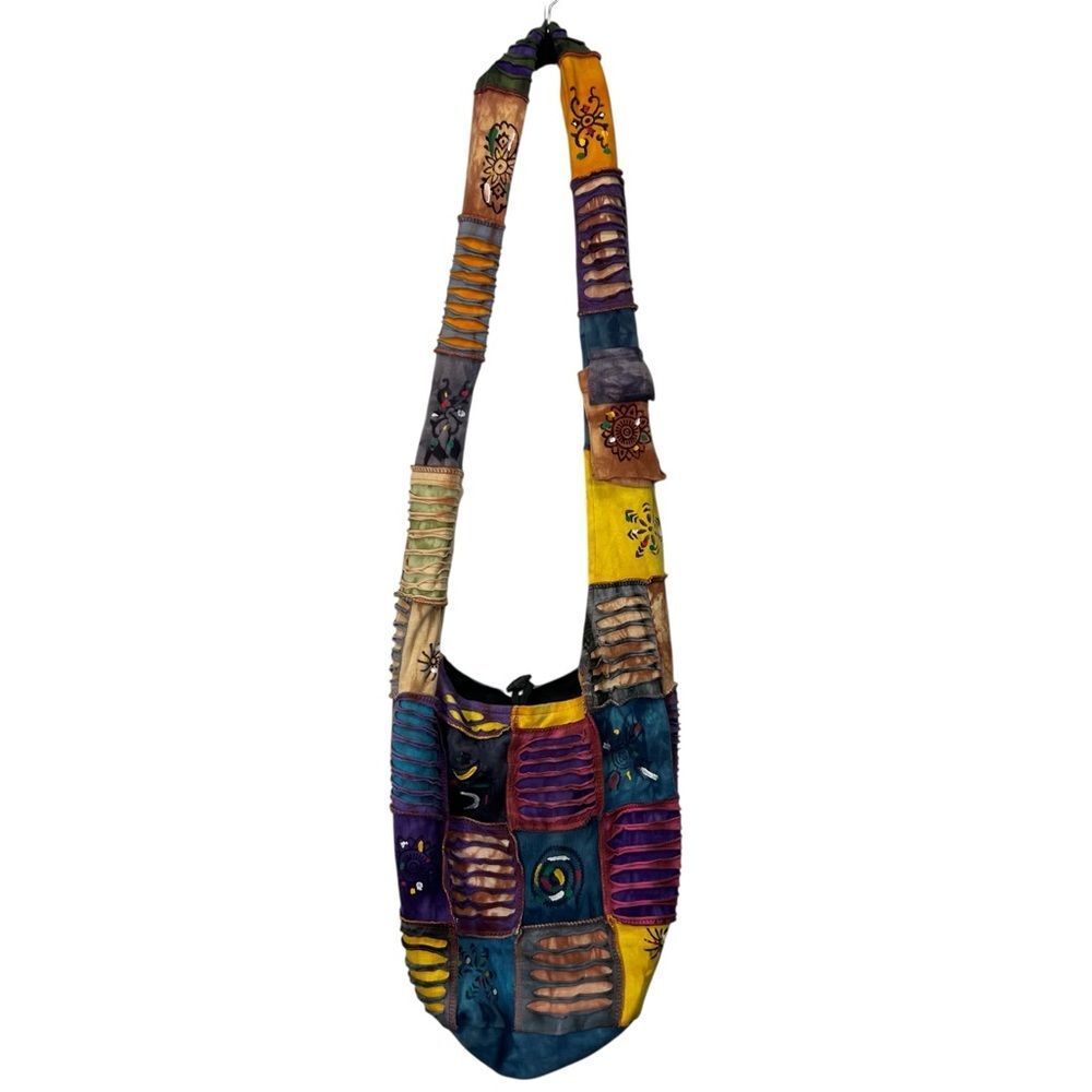 Rising international Patchwork Shoulder Bag Hippie Boho Earthtone Shoulder Sling